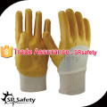 SRSAFETY Meilleur garniture entrelacée 3/4 gants en nitrile résistant aux produits chimiques jaunes